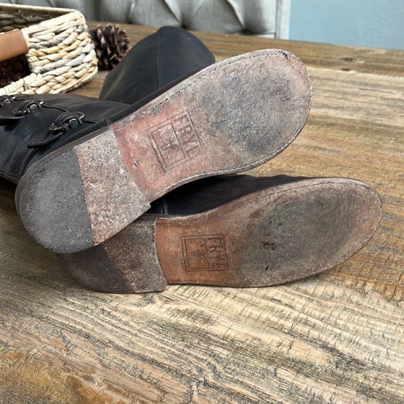 Frye Paige Tall Buckle Brow Leather Moro Boot size 6 - Picture 12 of 16